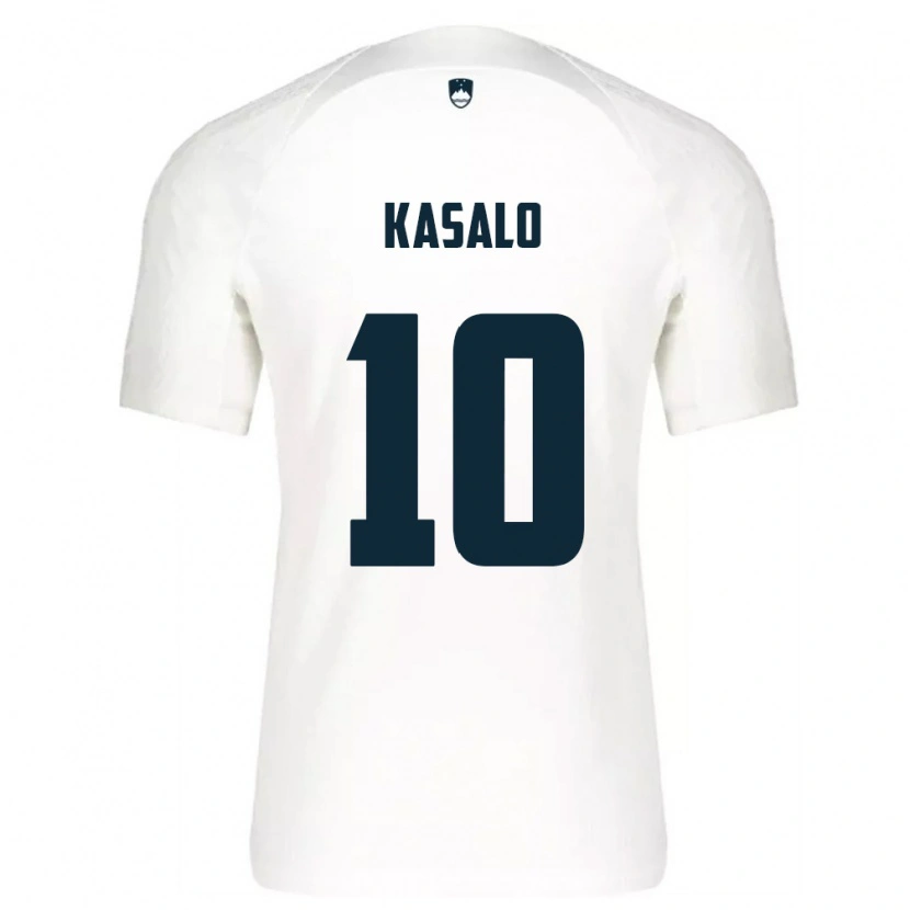 Danxen Niño Camiseta Eslovenia Niko Kasalo #10 Blanco Azul 1ª Equipación 26-28 La Camisa