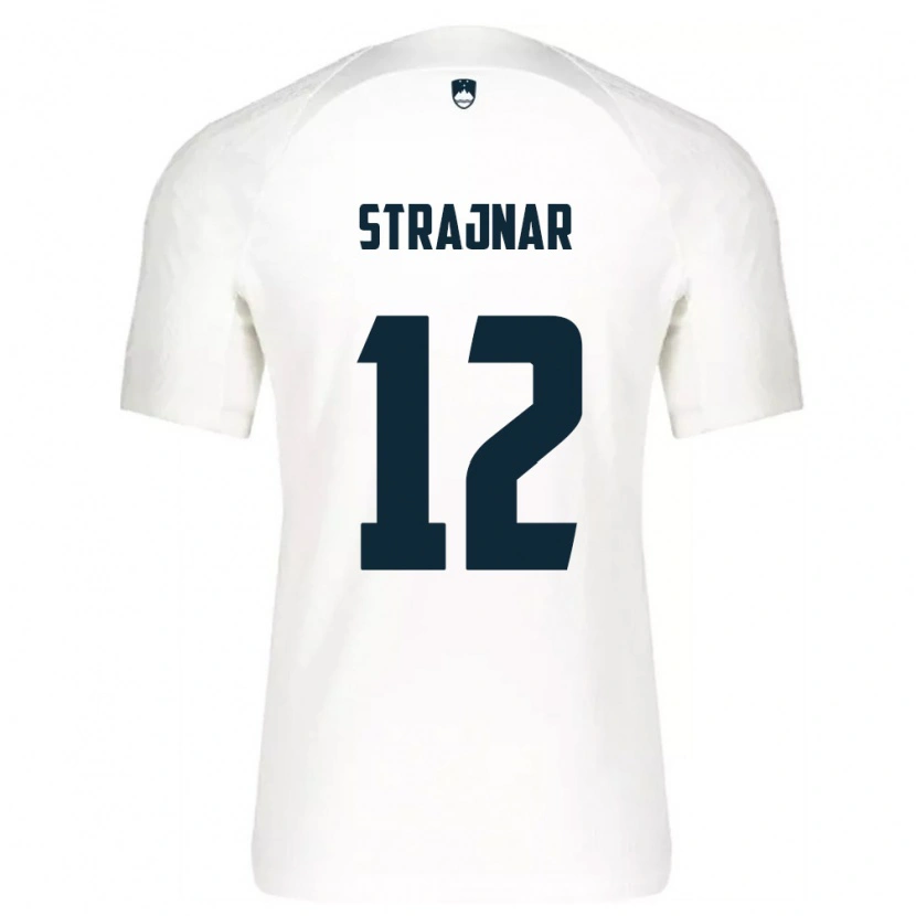 Danxen Niño Camiseta Eslovenia Aljaz Strajnar #12 Blanco Azul 1ª Equipación 26-28 La Camisa