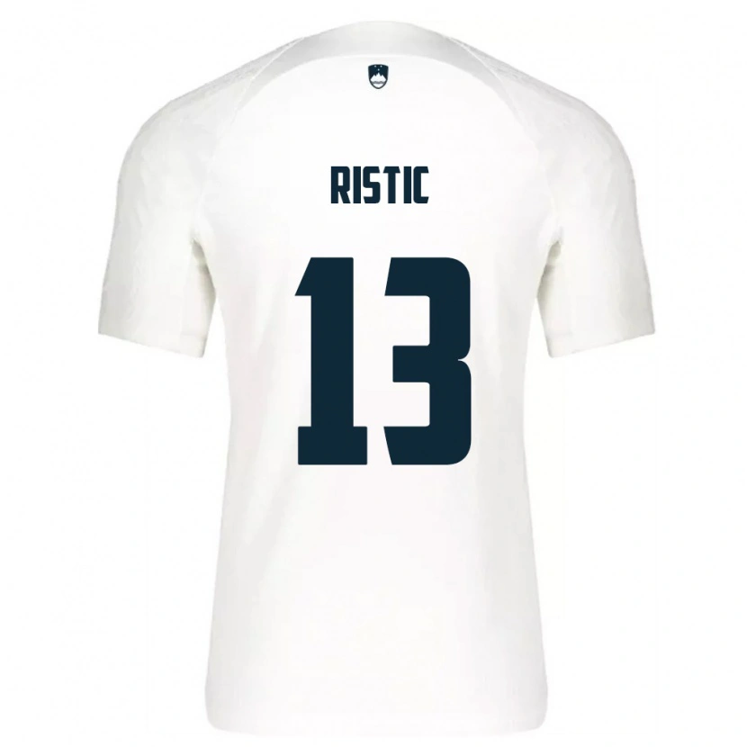 Danxen Niño Camiseta Eslovenia Aleks Ristic #13 Blanco Azul 1ª Equipación 26-28 La Camisa