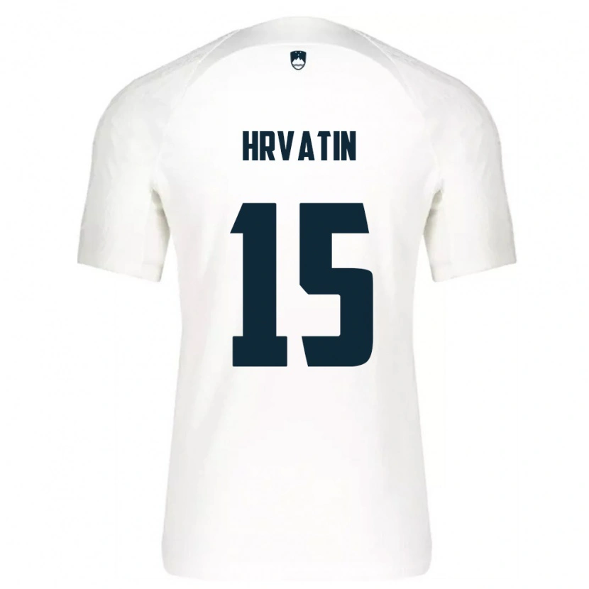 Danxen Niño Camiseta Eslovenia Rene Hrvatin #15 Blanco Azul 1ª Equipación 26-28 La Camisa