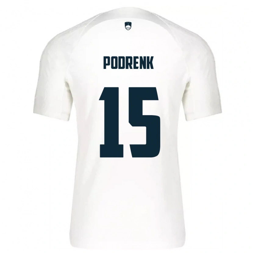 Danxen Niño Camiseta Eslovenia Nik Podrenk #15 Blanco Azul 1ª Equipación 26-28 La Camisa
