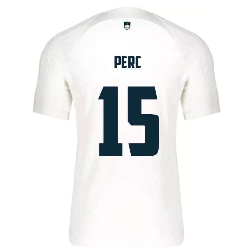 Danxen Niño Camiseta Eslovenia Nick Perc #15 Blanco Azul 1ª Equipación 26-28 La Camisa