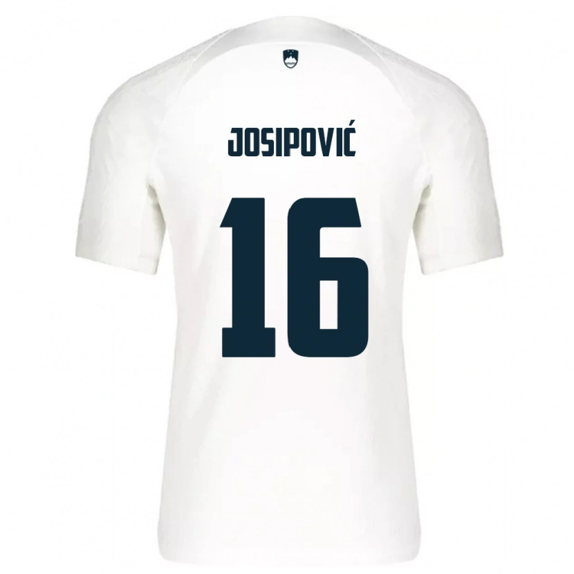Danxen Niño Camiseta Eslovenia Aleksej Josipović #16 Blanco Azul 1ª Equipación 26-28 La Camisa