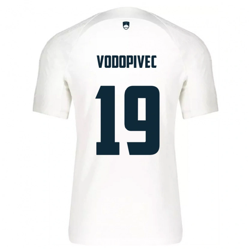 Danxen Niño Camiseta Eslovenia Aljaz Vodopivec #19 Blanco Azul 1ª Equipación 26-28 La Camisa