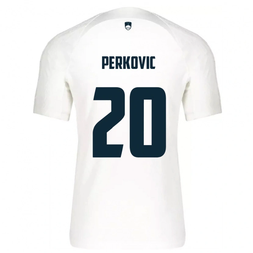 Danxen Niño Camiseta Eslovenia Nino Perkovic #20 Blanco Azul 1ª Equipación 26-28 La Camisa