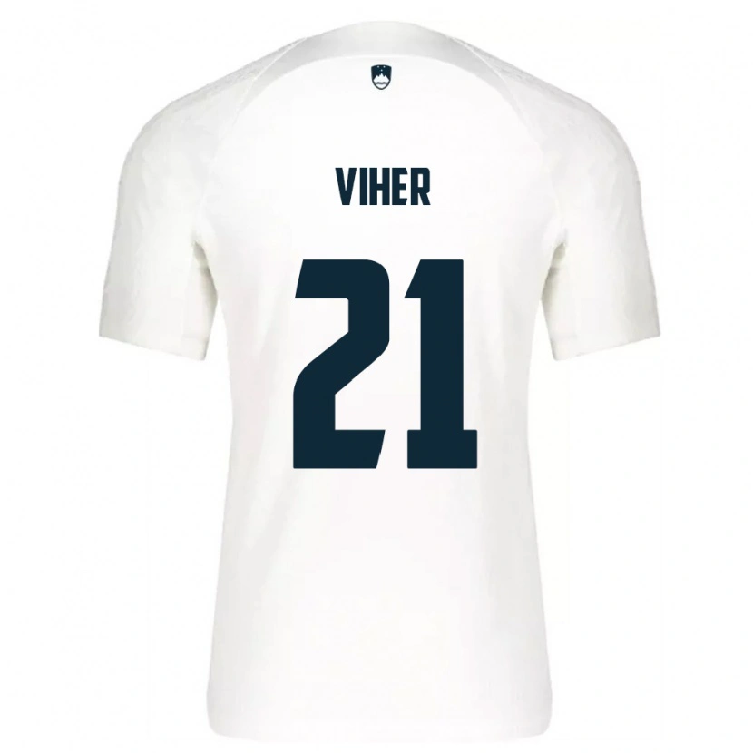 Danxen Niño Camiseta Eslovenia Nejc Viher #21 Blanco Azul 1ª Equipación 26-28 La Camisa