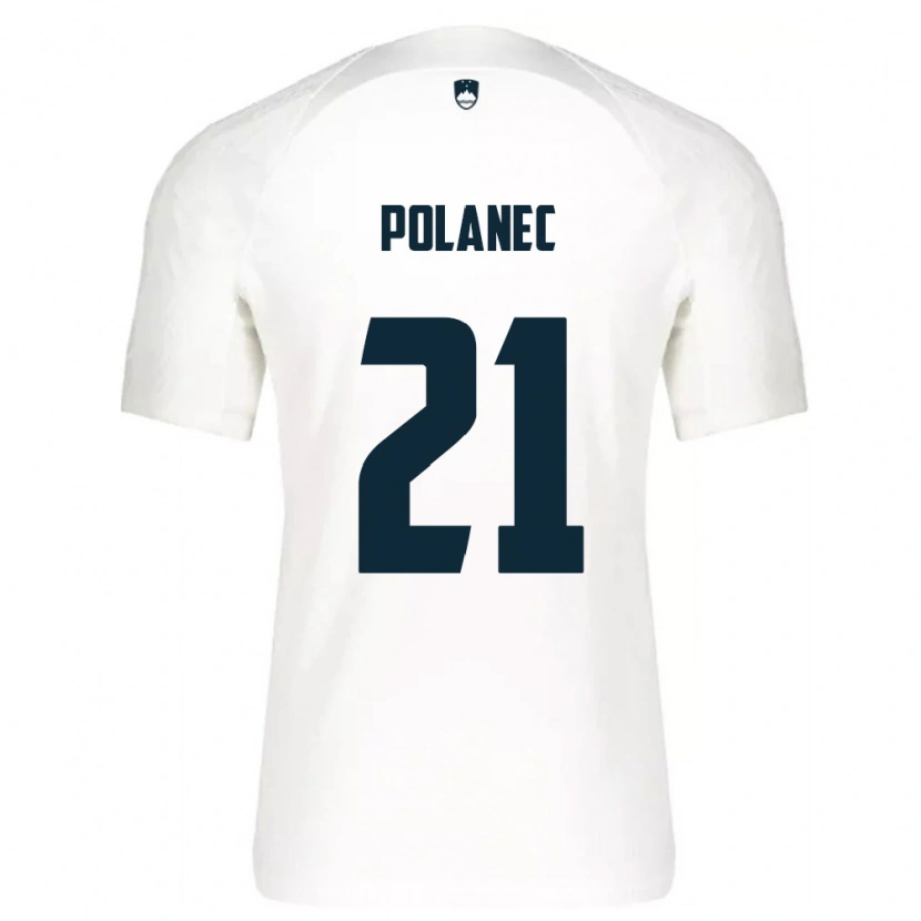 Danxen Niño Camiseta Eslovenia Gaj Polanec #21 Blanco Azul 1ª Equipación 26-28 La Camisa
