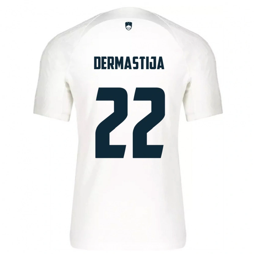 Danxen Niño Camiseta Eslovenia Nejc Dermastija #22 Blanco Azul 1ª Equipación 26-28 La Camisa