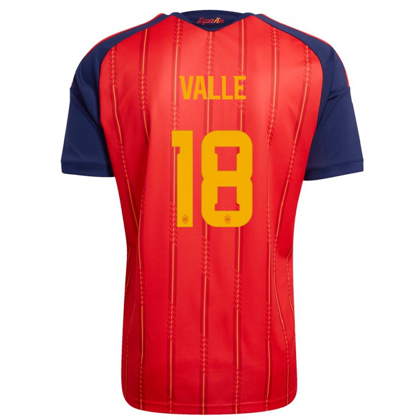 Danxen Niño Camiseta España Álex Valle #18 Rojo Marino Amarillo 1ª Equipación 26-28 La Camisa