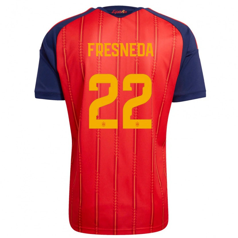 Danxen Niño Camiseta España Iván Fresneda #22 Rojo Marino Amarillo 1ª Equipación 26-28 La Camisa
