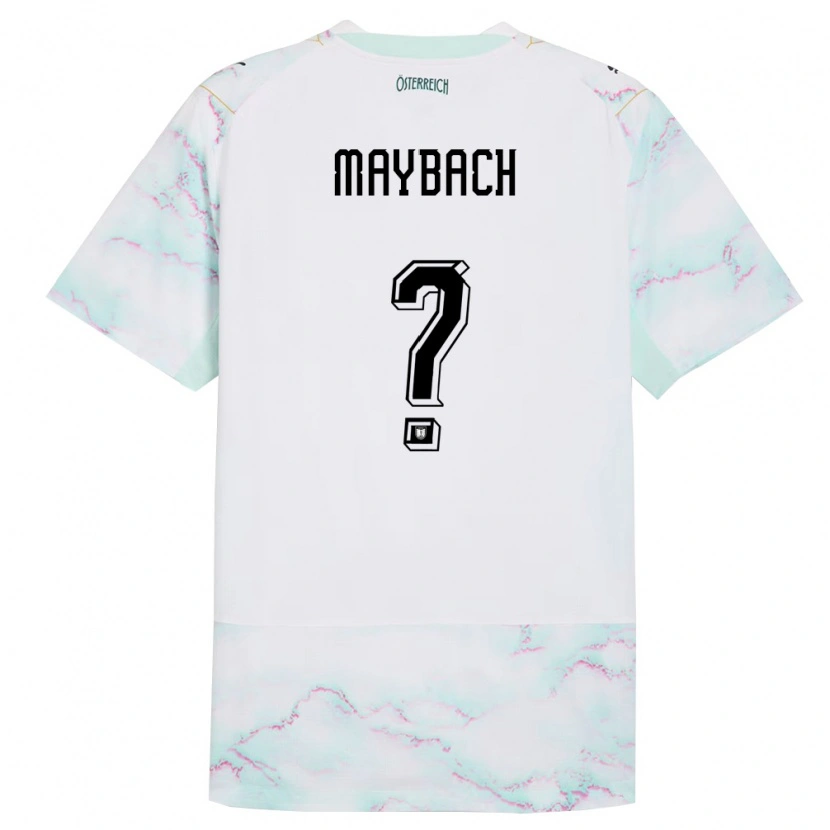 Danxen Niño Camiseta Austria Philipp Maybach #0 Blanco Verde Oro 2ª Equipación 26-28 La Camisa
