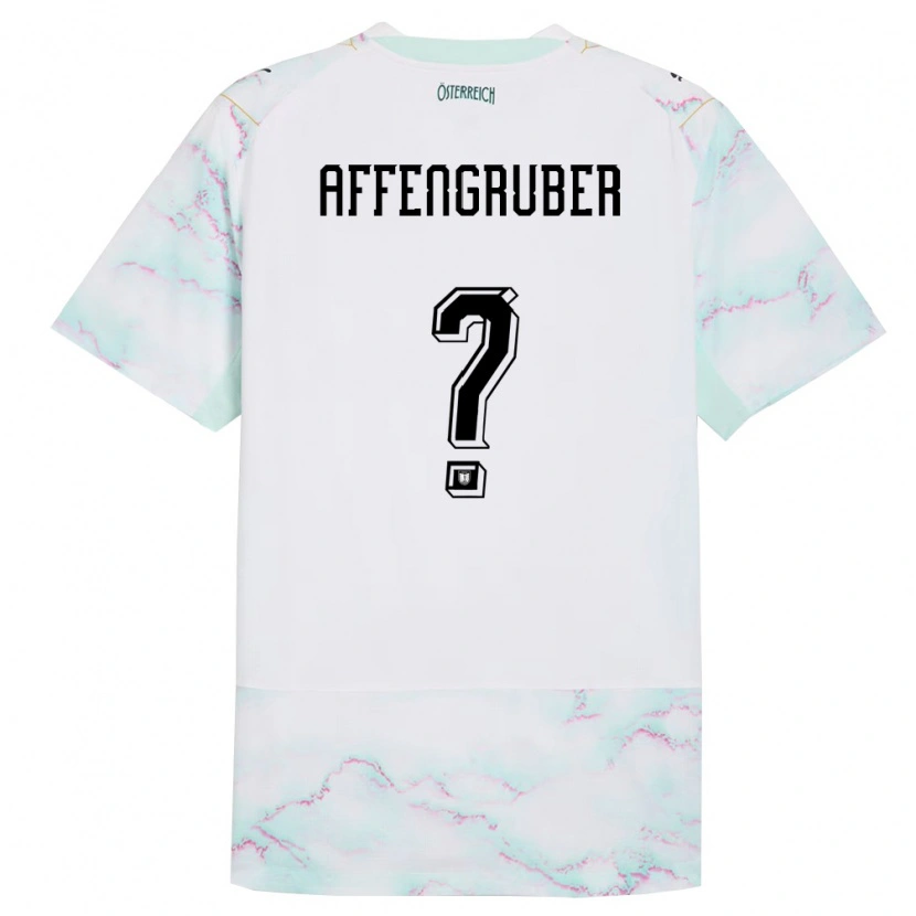 Danxen Niño Camiseta Austria David Affengruber #0 Blanco Verde Oro 2ª Equipación 26-28 La Camisa