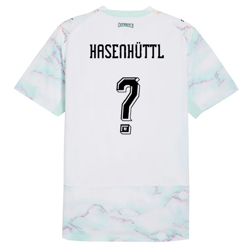 Danxen Niño Camiseta Austria Christoph Hasenhüttl #0 Blanco Verde Oro 2ª Equipación 26-28 La Camisa