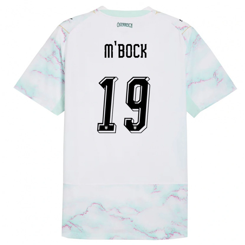Danxen Niño Camiseta Austria Joseph M'bock #19 Blanco Verde Oro 2ª Equipación 26-28 La Camisa