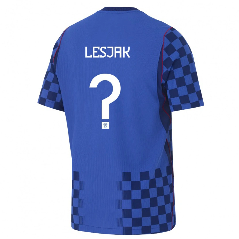 Danxen Niño Camiseta Croacia Sven Lesjak #0 Azul Marino Rojo 2ª Equipación 26-28 La Camisa