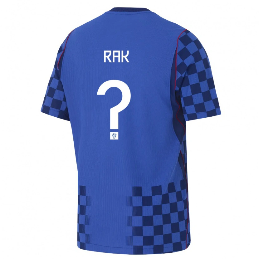 Danxen Niño Camiseta Croacia Niko Rak #0 Azul Marino Rojo 2ª Equipación 26-28 La Camisa