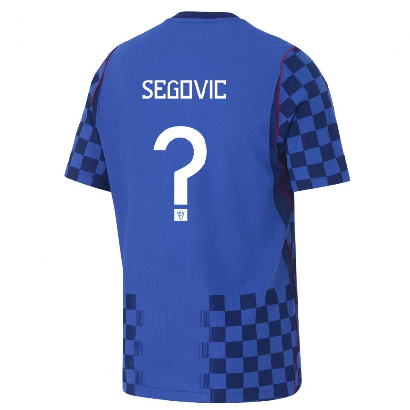 Danxen Niño Camiseta Croacia Vito Segovic #0 Azul Marino Rojo 2ª Equipación 26-28 La Camisa
