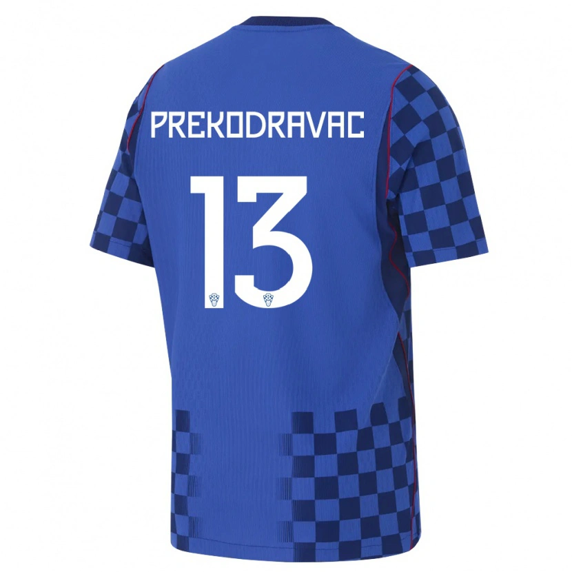 Danxen Niño Camiseta Croacia Marin Prekodravac #13 Azul Marino Rojo 2ª Equipación 26-28 La Camisa