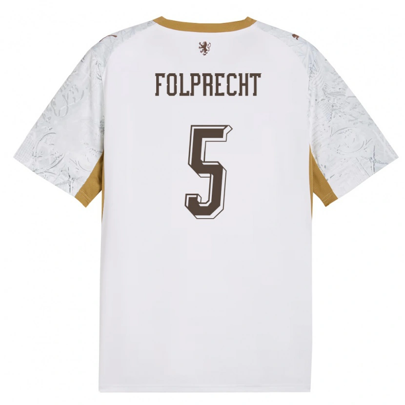 Danxen Niño Camiseta Chequia Michal Folprecht #5 Marfil Oro Gris 2ª Equipación 26-28 La Camisa