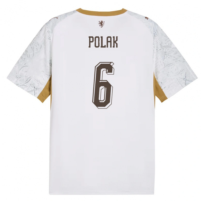 Danxen Niño Camiseta Chequia Daniel Polak #6 Marfil Oro Gris 2ª Equipación 26-28 La Camisa