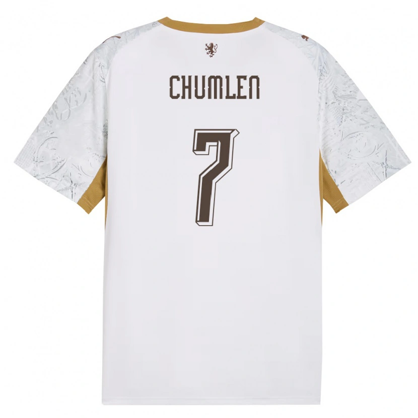 Danxen Niño Camiseta Chequia Nicolas Chumlen #7 Marfil Oro Gris 2ª Equipación 26-28 La Camisa