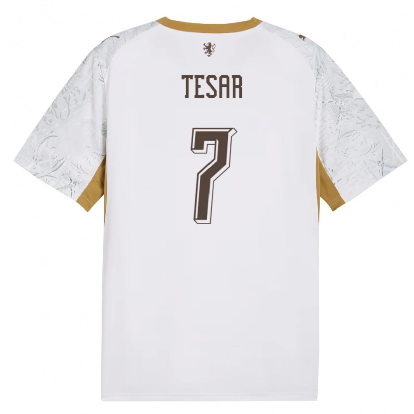 Danxen Niño Camiseta Chequia Simon Tesar #7 Marfil Oro Gris 2ª Equipación 26-28 La Camisa