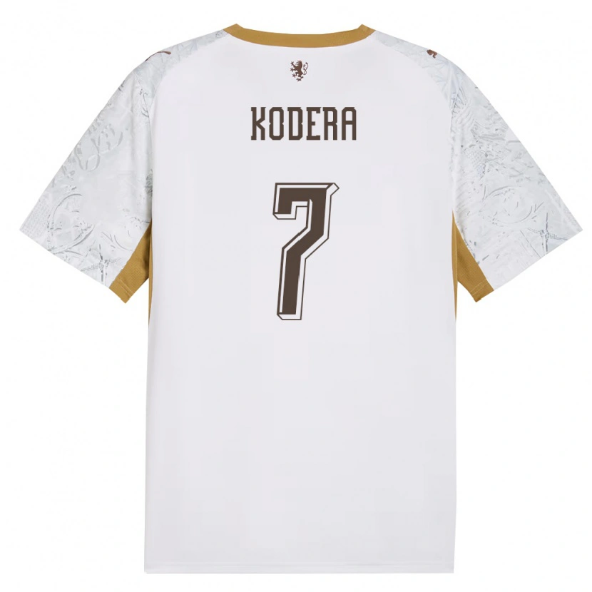 Danxen Niño Camiseta Chequia Matyas Kodera #7 Marfil Oro Gris 2ª Equipación 26-28 La Camisa