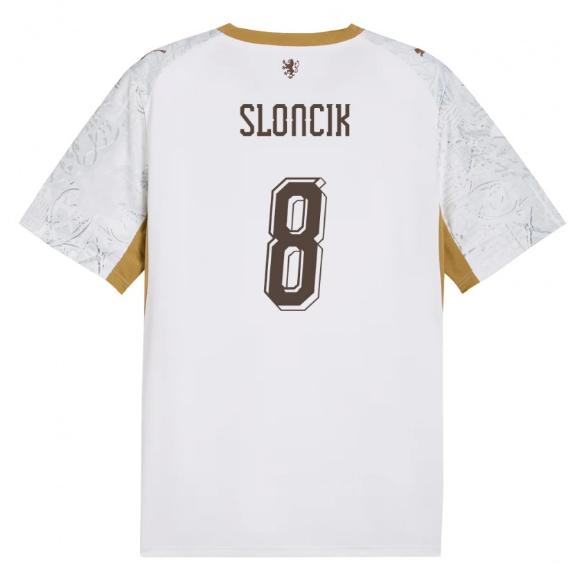 Danxen Niño Camiseta Chequia Simon Sloncik #8 Marfil Oro Gris 2ª Equipación 26-28 La Camisa