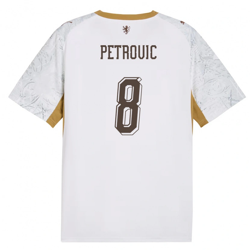 Danxen Niño Camiseta Chequia Luka Petrovic #8 Marfil Oro Gris 2ª Equipación 26-28 La Camisa