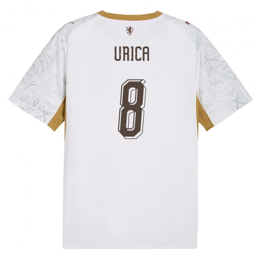 Danxen Niño Camiseta Chequia Adam Urica #8 Marfil Oro Gris 2ª Equipación 26-28 La Camisa