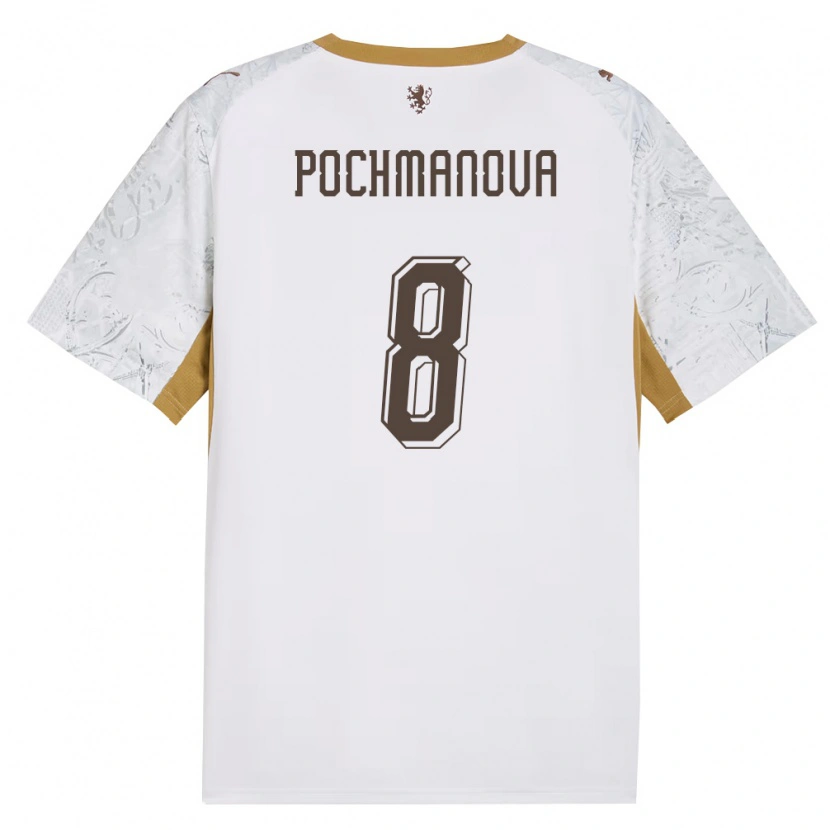 Danxen Niño Camiseta Chequia Aneta Pochmanová #8 Marfil Oro Gris 2ª Equipación 26-28 La Camisa
