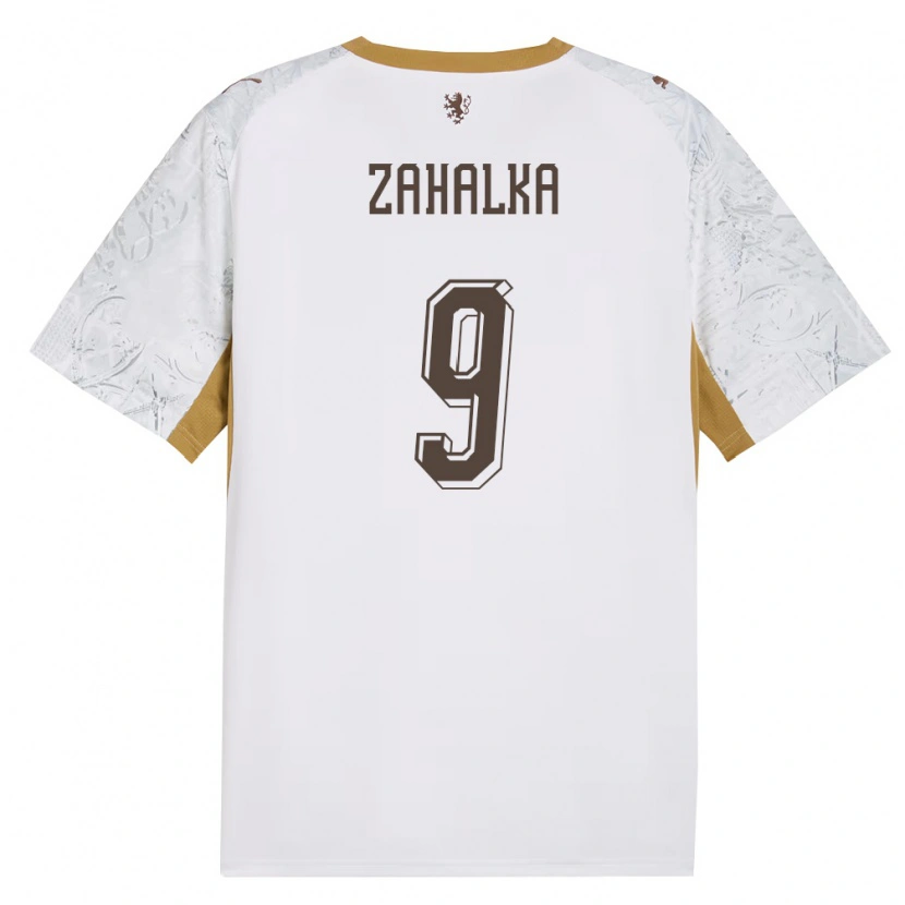 Danxen Niño Camiseta Chequia Filip Zahalka #9 Marfil Oro Gris 2ª Equipación 26-28 La Camisa