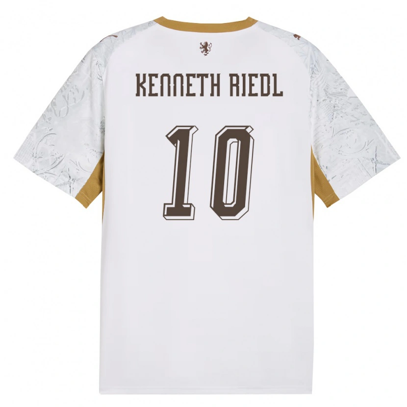 Danxen Niño Camiseta Chequia Victor Kenneth Riedl #10 Marfil Oro Gris 2ª Equipación 26-28 La Camisa