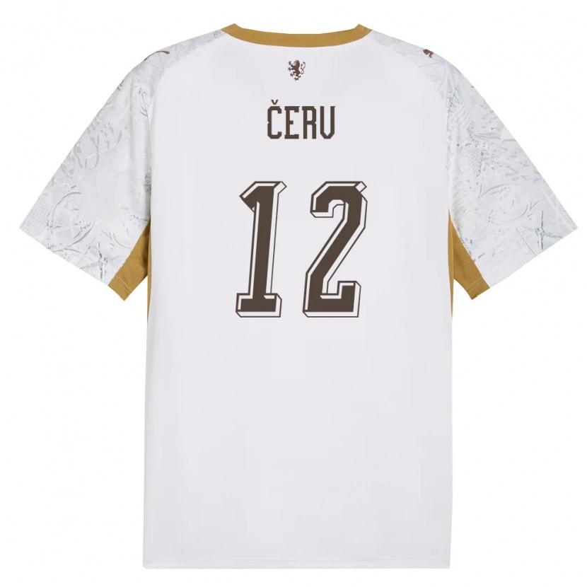 Danxen Niño Camiseta Chequia Lukas Cerv #12 Marfil Oro Gris 2ª Equipación 26-28 La Camisa