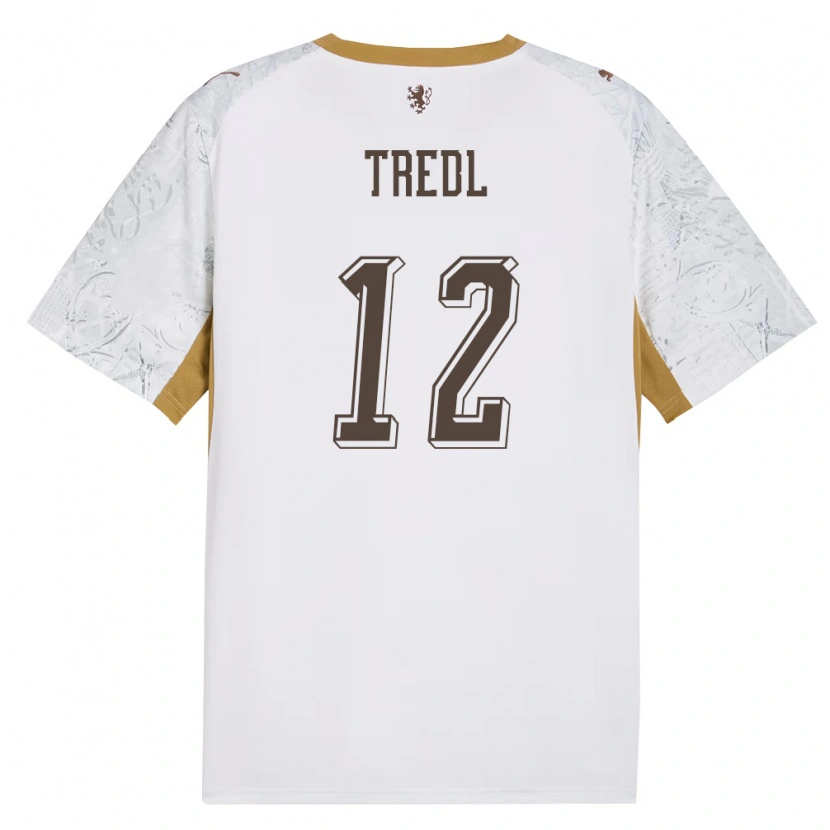 Danxen Niño Camiseta Chequia Jan Tredl #12 Marfil Oro Gris 2ª Equipación 26-28 La Camisa