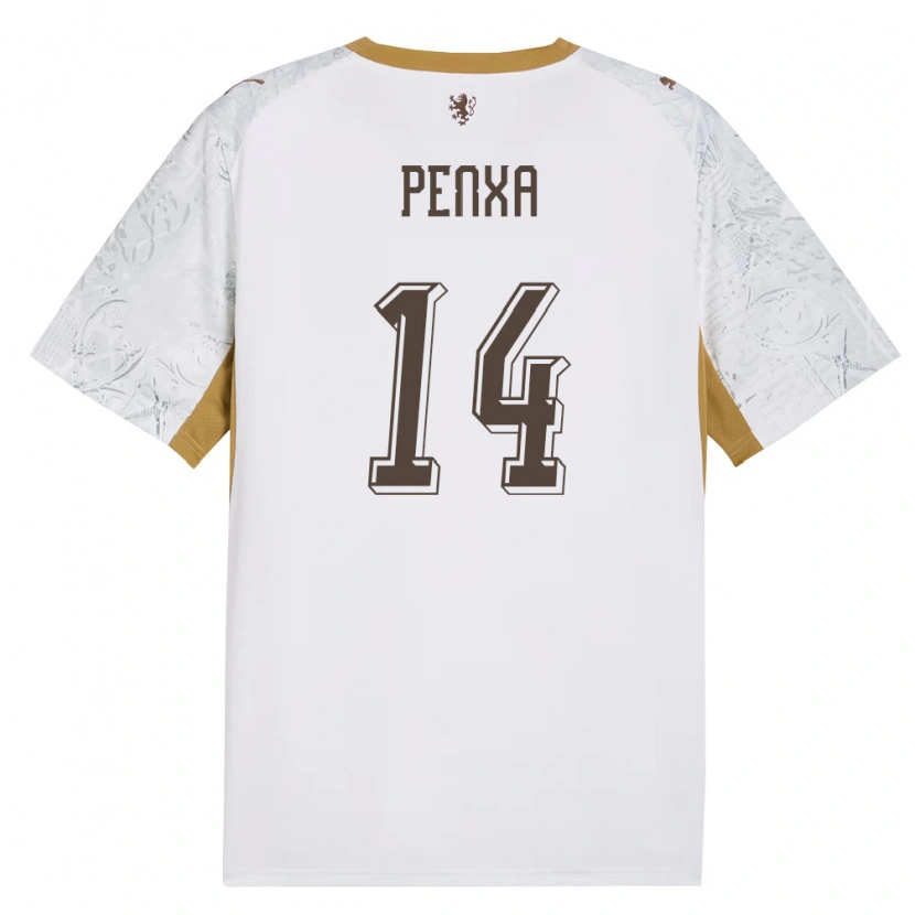 Danxen Niño Camiseta Chequia Ondrej Penxa #14 Marfil Oro Gris 2ª Equipación 26-28 La Camisa
