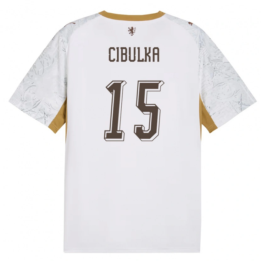 Danxen Niño Camiseta Chequia Oskar Cibulka #15 Marfil Oro Gris 2ª Equipación 26-28 La Camisa