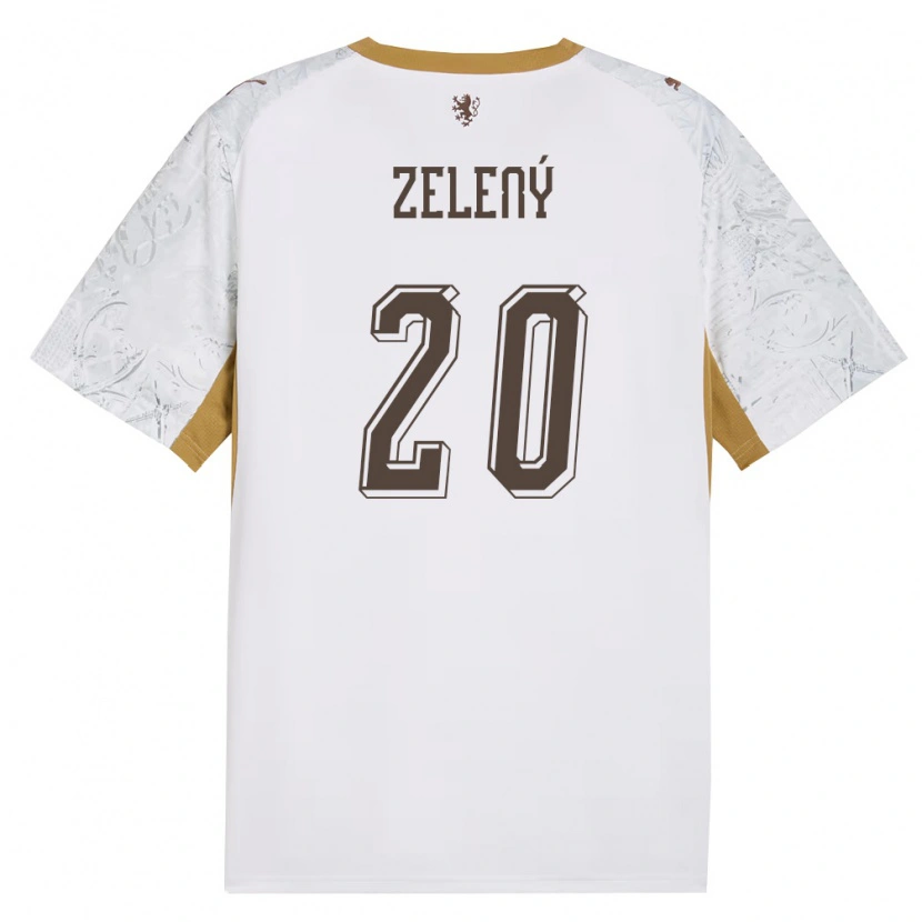 Danxen Niño Camiseta Chequia Jaroslav Zelený #20 Marfil Oro Gris 2ª Equipación 26-28 La Camisa