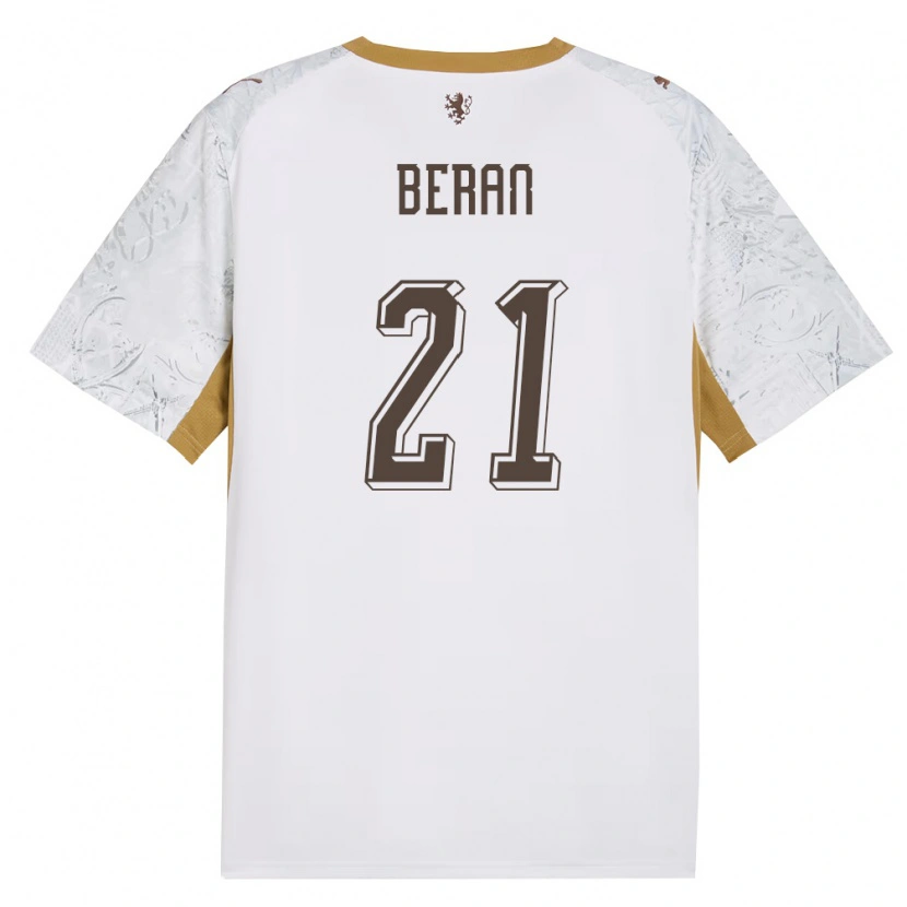 Danxen Niño Camiseta Chequia Michal Beran #21 Marfil Oro Gris 2ª Equipación 26-28 La Camisa