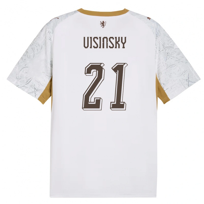 Danxen Niño Camiseta Chequia Denis Visinsky #21 Marfil Oro Gris 2ª Equipación 26-28 La Camisa