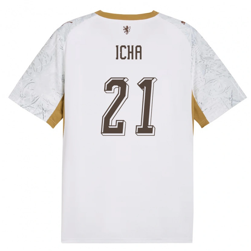 Danxen Niño Camiseta Chequia Marek Icha #21 Marfil Oro Gris 2ª Equipación 26-28 La Camisa