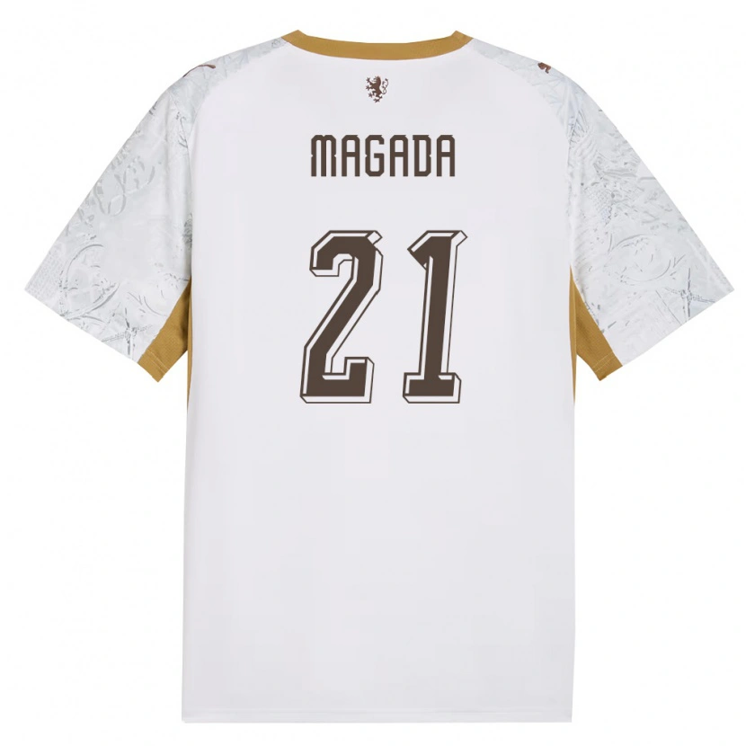 Danxen Niño Camiseta Chequia Maxim Magada #21 Marfil Oro Gris 2ª Equipación 26-28 La Camisa