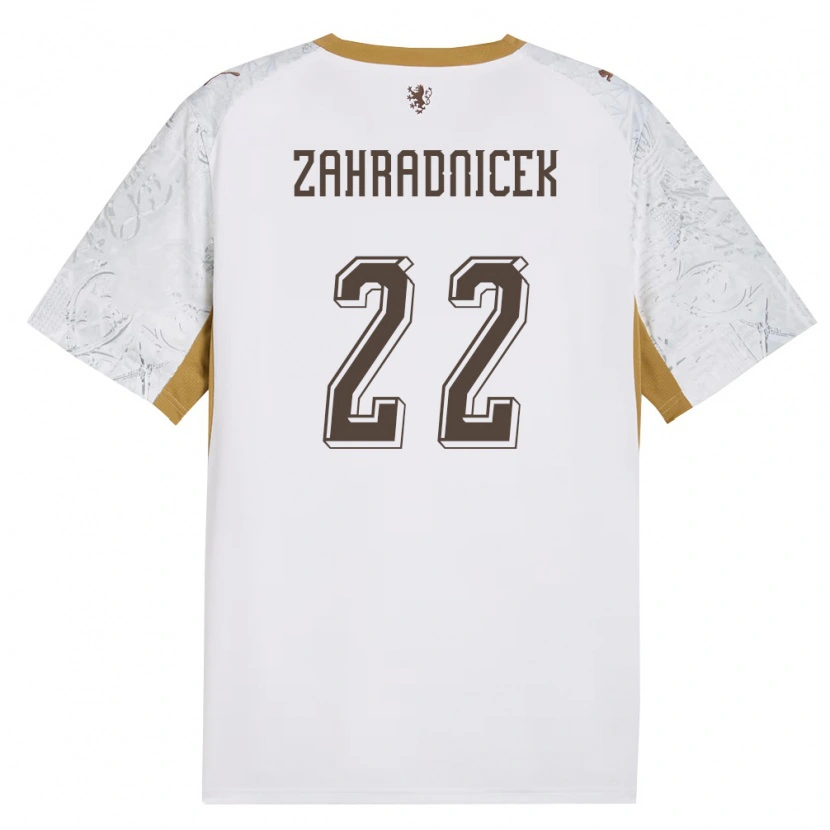 Danxen Niño Camiseta Chequia Vaclav Zahradnicek #22 Marfil Oro Gris 2ª Equipación 26-28 La Camisa