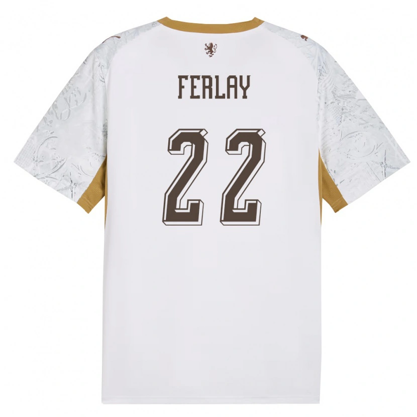 Danxen Niño Camiseta Chequia Ruben Ferlay #22 Marfil Oro Gris 2ª Equipación 26-28 La Camisa