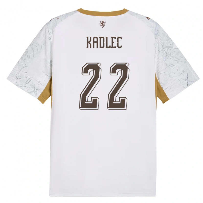 Danxen Niño Camiseta Chequia Adam Kadlec #22 Marfil Oro Gris 2ª Equipación 26-28 La Camisa