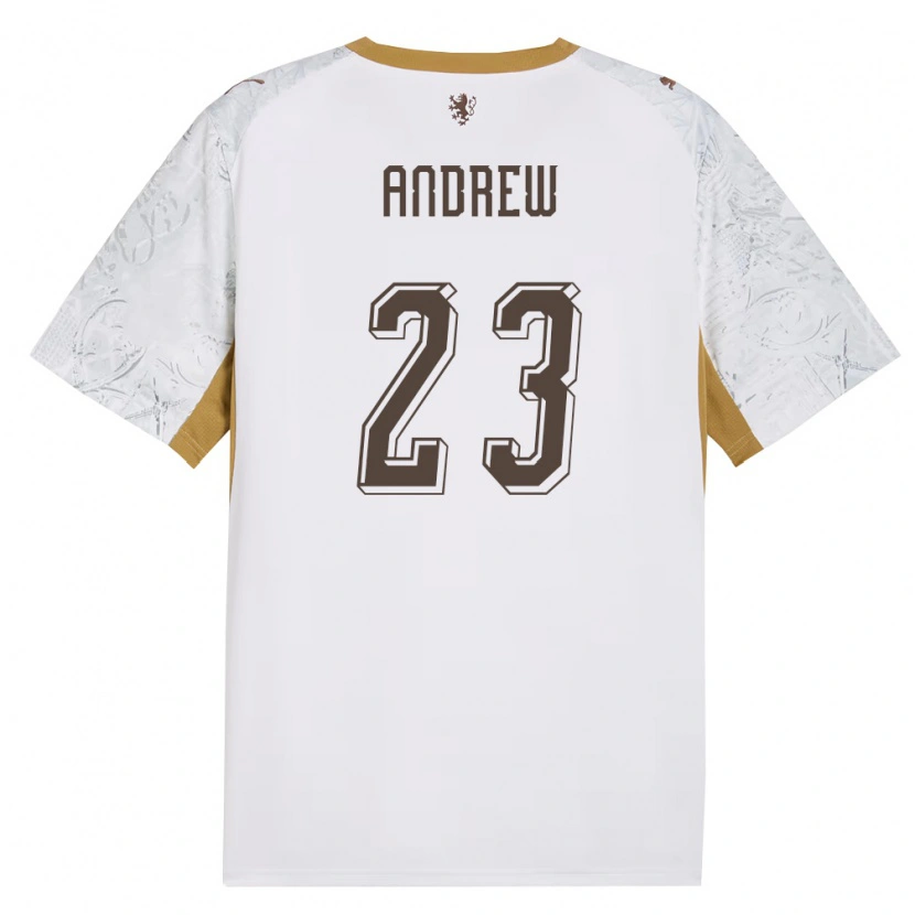 Danxen Niño Camiseta Chequia Colin Andrew #23 Marfil Oro Gris 2ª Equipación 26-28 La Camisa