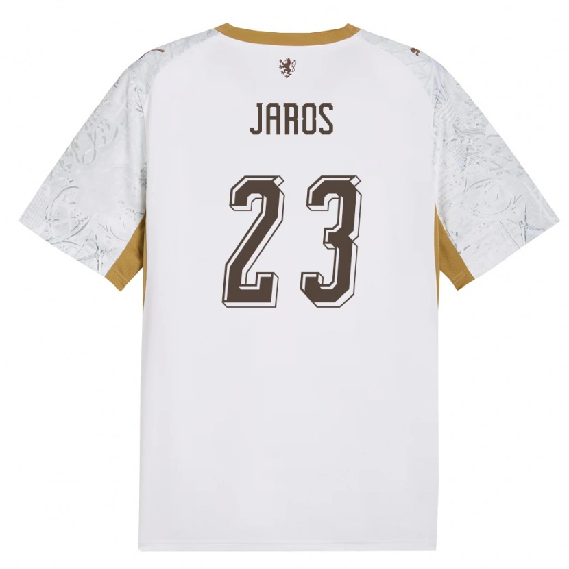 Danxen Niño Camiseta Chequia Vitezslav Jaros #23 Marfil Oro Gris 2ª Equipación 26-28 La Camisa