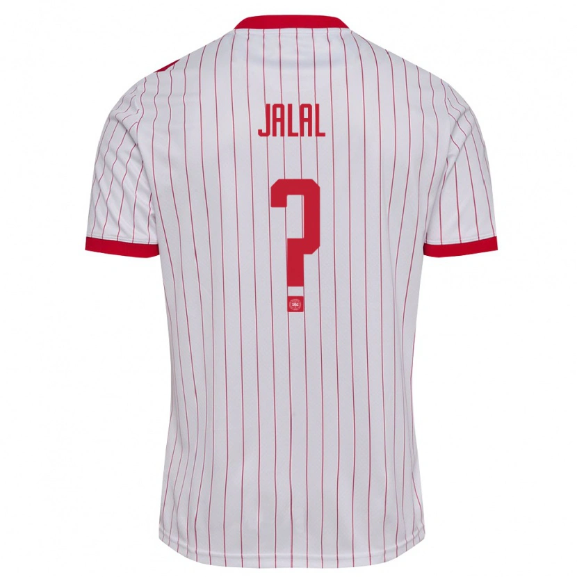 Danxen Niño Camiseta Dinamarca Sami Jalal #0 Blanco Rojo 2ª Equipación 26-28 La Camisa