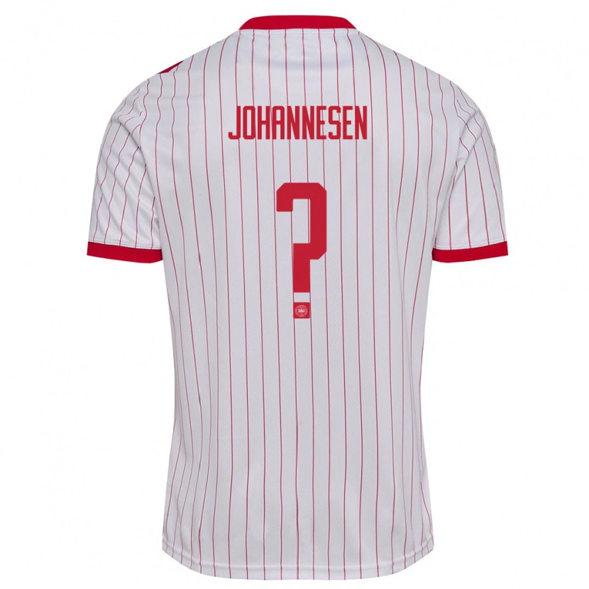 Danxen Niño Camiseta Dinamarca Sofus Johannesen #0 Blanco Rojo 2ª Equipación 26-28 La Camisa