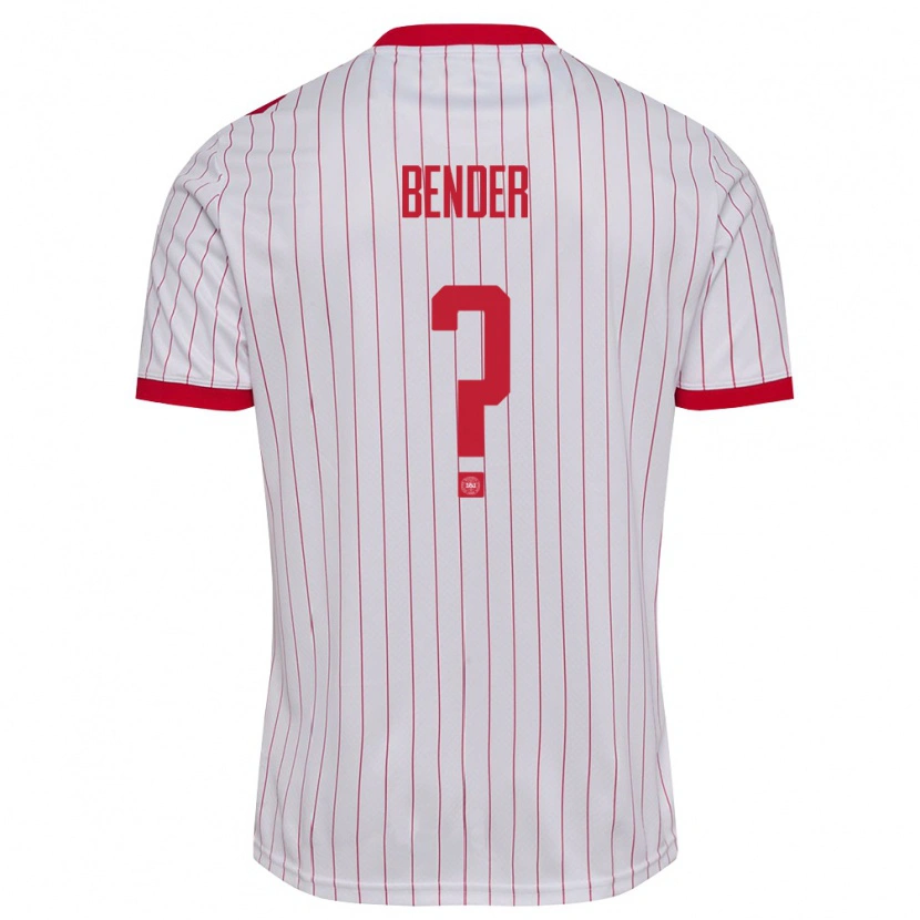 Danxen Niño Camiseta Dinamarca Viktor Bender #0 Blanco Rojo 2ª Equipación 26-28 La Camisa